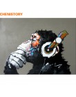 CHENISTORY Abstrakcyjna małpa zrób to sam Malowanie numerami Strona główna Wall Art Obraz Farba według numerów Malarstwo kaligra
