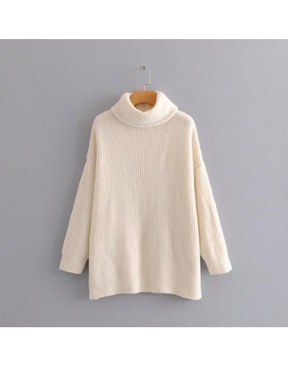 Tangada kobiety swetry swetry z golfem oversize moda zimowa 2019 długi sweter płaszcz rękaw w kształcie skrzydła nietoperza boże