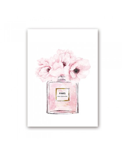 Modna książka perfumy butelka plakaty obraz ścienny na płótnie kwiaty akwarele Vogue zdjęcia drukuje do salonu Home Decor