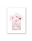 Modna książka perfumy butelka plakaty obraz ścienny na płótnie kwiaty akwarele Vogue zdjęcia drukuje do salonu Home Decor