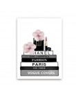 Modna książka perfumy butelka plakaty obraz ścienny na płótnie kwiaty akwarele Vogue zdjęcia drukuje do salonu Home Decor