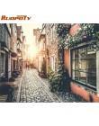 RUOPOTY 60x75cm ramka zamkowa ręcznie malowany obrazek według numerów pejzaż farba akrylowa według numeru obraz ścienny ręcznie 