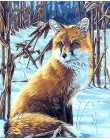 SDOYUNO Frame ręcznie malowany obrazek według numerów Light Fox Animals rysunek numerami nowoczesna ściana artystyczny obraz i k