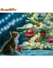 RUOPOTY obraz świąteczny DIY malowanie przez zestawy liczb krajobraz nowoczesne ręcznie malowany olejny malarstwo dla domu dekor
