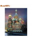 RUOPOTY 60x75cm ramka zamkowa ręcznie malowany obrazek według numerów pejzaż farba akrylowa według numeru obraz ścienny ręcznie 