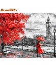 RUOPOTY ramka ręcznie malowany obrazek według numerów londyn kochanek krajobraz nowoczesny obraz ścienny akrylowe kolorowanie we