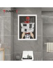 Mężczyzna z kreskówki plakat i druk na ścianie przeczytaj gazetę w toalecie malowanie ubikacja toaleta sztuka dekoracyjna obraz 