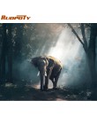 RUOPOTY ramka ręcznie malowany obrazek według numerów motyl zwierzęta nowoczesny obraz ścienny na płótnie farba akrylowa według 