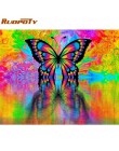 RUOPOTY ramka ręcznie malowany obrazek według numerów motyl zwierzęta nowoczesny obraz ścienny na płótnie farba akrylowa według 