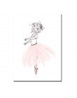 Plakat pokoju dziecięcego różowy królik dzieci plakat Baby Girl Room Decor obraz ścienny na płótnie grafiki do pokoju dziecięceg