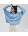 Wixra Women Turtleneck Chunky nadwymiarowy sweter z pełnym rękawem damskie swetry z dzianiny jednolity pulower i sweter 2019 jes