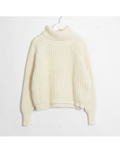 Wixra Women Turtleneck Chunky nadwymiarowy sweter z pełnym rękawem damskie swetry z dzianiny jednolity pulower i sweter 2019 jes