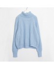 Wixra Women Turtleneck Chunky nadwymiarowy sweter z pełnym rękawem damskie swetry z dzianiny jednolity pulower i sweter 2019 jes