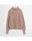 Wixra Women Turtleneck Chunky nadwymiarowy sweter z pełnym rękawem damskie swetry z dzianiny jednolity pulower i sweter 2019 jes