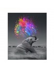 CHENISTORY zachód słońca słonie zwierzęta ręcznie malowany obrazek według numerów Modern Wall Art ręcznie malowany akrylowy obra