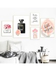 Styl skandynawski moda Wall Art perfumy kosmetyki nowoczesne obrazy ścienne kobieta dekoracja sypialni obraz makijaż plakat