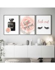 Styl skandynawski moda Wall Art perfumy kosmetyki nowoczesne obrazy ścienne kobieta dekoracja sypialni obraz makijaż plakat