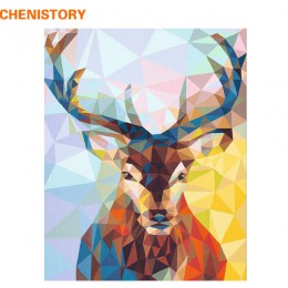 CHENISTORY bezramowe sarny obraz diy Numbers Wall Art obraz ręcznie malowany olejny malarstwo dla Home Decor grafiki 40x50