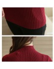 Moda solidny biały i czarne bluzki swetry 2019 zima z długim rękawem swetry z golfem damskie swetry odzież Femme 5218 50