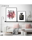 Perfumy makijaż plakaty i druki uroda zaczyna cytat ściana drukowany obraz rzęsy szminka zdjęcia dekoracja sypialni Home Decor