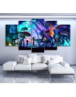 Płótno ścienne artystyczne zdjęcia modularne Home Decor 5 sztuk rick i morty obrazy salon HD drukowane animacje plakaty ramy