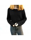 Jesień zima kobiety swetry i swetry koreański styl z długim rękawem casual sweter w stylu crop slim solidna dzianina swetry swet