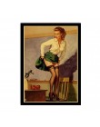 Nowa II wojna światowa Sexy pin up Girl Vintege plakat Home naklejka ścienna do pokoju papier pakowy plakaty i druki dekoracje n