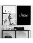 Plakat moda Surf kobieta list Nordic Wall Pop płótno artystyczne malowanie czarny biały Vogue wydruki zdjęć salon do wystroju do