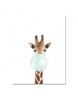 NICOLESHENTING Baby Animal Zebra Girafe plakat na płótnie przedszkole Wall Art obraz z nadrukiem obraz nordycki dekoracja do syp