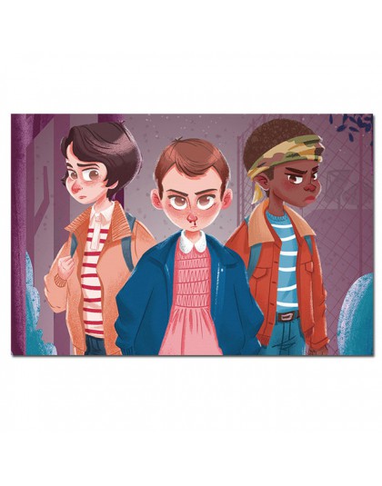 Stranger things plakat sezon 3 2 1 postacie Retro TV film drukuje jedwabny na ścianę sztuka do salonu dekoracja sypialni 40x60 5