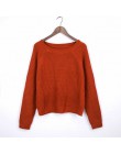 Jesień zima kobiety swetry i swetry koreański styl z długim rękawem casual sweter w stylu crop slim solidna dzianina swetry swet
