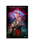 Stranger things plakat sezon 3 2 1 postacie Retro TV film drukuje jedwabny na ścianę sztuka do salonu dekoracja sypialni 40x60 5