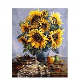 SDOYUNO 60x75 cm malowanie numerami rama obraz DIY przez numery zestawów słoneczniki streszczenie nowoczesny wystrój domu ściany