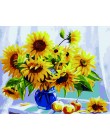 SDOYUNO 60x75 cm malowanie numerami rama obraz DIY przez numery zestawów słoneczniki streszczenie nowoczesny wystrój domu ściany
