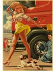 Nowa II wojna światowa Sexy pin up Girl Vintege plakat Home naklejka ścienna do pokoju papier pakowy plakaty i druki dekoracje n