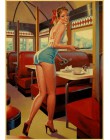 Nowa II wojna światowa Sexy pin up Girl Vintege plakat Home naklejka ścienna do pokoju papier pakowy plakaty i druki dekoracje n