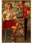 Nowa II wojna światowa Sexy pin up Girl Vintege plakat Home naklejka ścienna do pokoju papier pakowy plakaty i druki dekoracje n