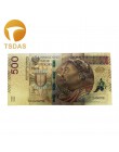 1pc 500 PLN czystego złota folia banknot polska pamiątkowe banknoty Drop Shipping