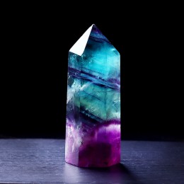 1PC fluoryt naturalny sześciokątna kolumna punkt kryształowy uzdrawiająca różdżka kryształ mineralny dekoracja domu gabinet kami