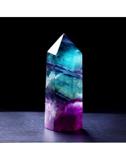 1PC fluoryt naturalny sześciokątna kolumna punkt kryształowy uzdrawiająca różdżka kryształ mineralny dekoracja domu gabinet kami