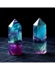 1PC fluoryt naturalny sześciokątna kolumna punkt kryształowy uzdrawiająca różdżka kryształ mineralny dekoracja domu gabinet kami