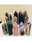 24 kamień punkt wieża Wicca uzdrawiający kryształ sześciokąt naturalne minerały magiczna różdżka Home Decor Geode ametyst Rose Q