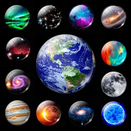 Lśniąca planeta księżyc gwiazdy lodówka magnes mgławica Galaxy Universe ozdobne magnesy na lodówkę tablica ogłoszeń naklejki świ