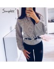 Simplee Hollow out dzianinowy sweter damski sweter z poszerzanymi rękawami damski sweter jesienno-zimowy O-neck casual ladies ju