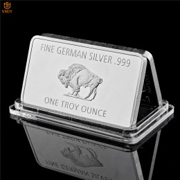 Drobne niemcy srebro. 999 Mint 1 Troy uncja Buffalo europejski srebrny metal platerowany złota tabliczka kopiuj kolekcja monet