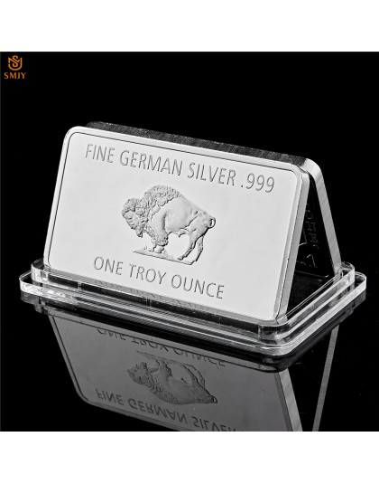 Drobne niemcy srebro. 999 Mint 1 Troy uncja Buffalo europejski srebrny metal platerowany złota tabliczka kopiuj kolekcja monet