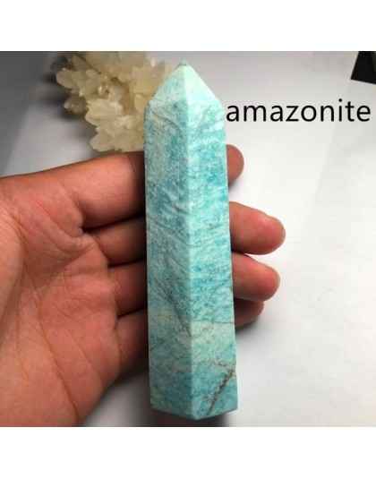 24 kamień punkt wieża Wicca uzdrawiający kryształ sześciokąt naturalne minerały magiczna różdżka Home Decor Geode ametyst Rose Q