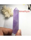 24 kamień punkt wieża Wicca uzdrawiający kryształ sześciokąt naturalne minerały magiczna różdżka Home Decor Geode ametyst Rose Q