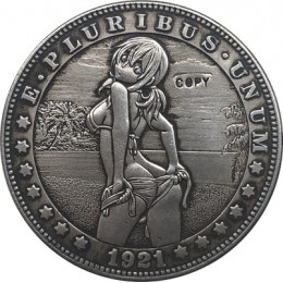 Hobo nikiel 1921-D USA Morgan Dollar monety kopia typ 95