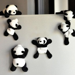 1Pc śliczne miękkie pluszowy magnes na lodówkę Panda naklejka na lodówkę kreskówki naklejka prezent pamiątka Home Decor akcesori